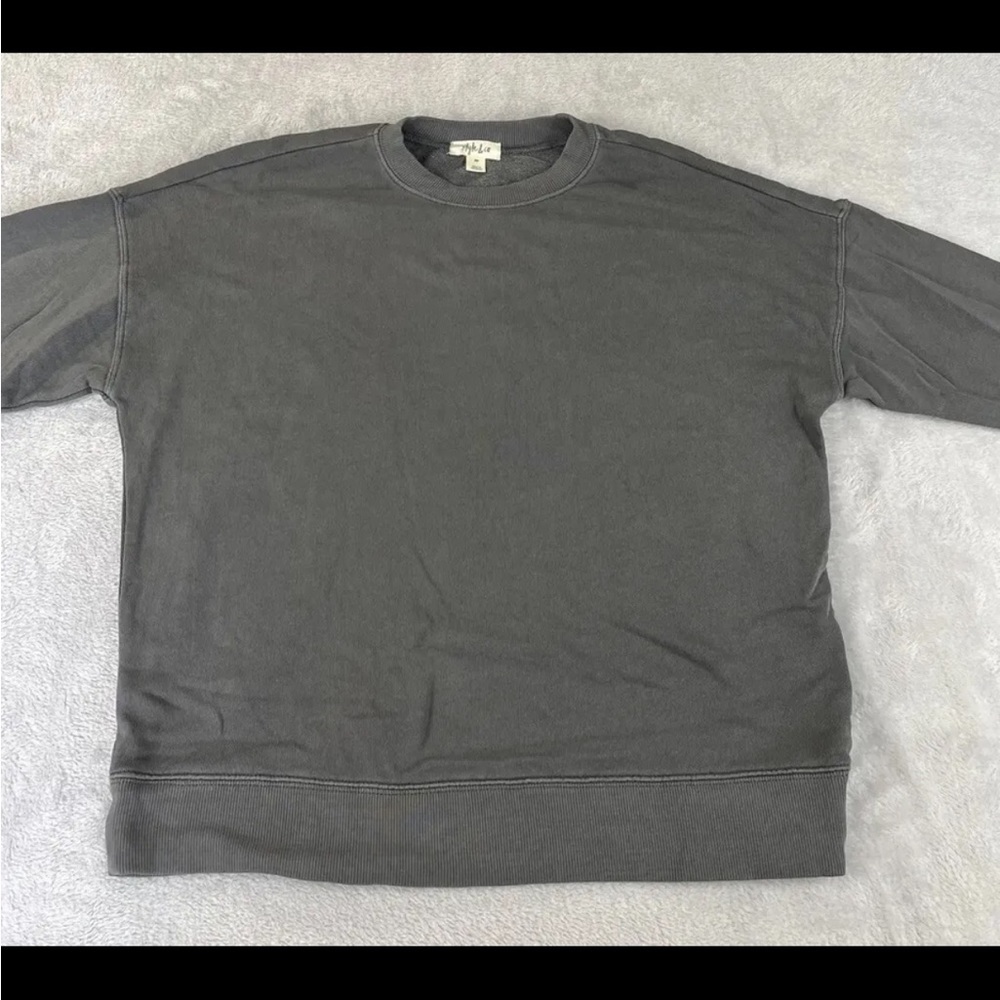 Style & Co womens charcoal gray long sleeve pullover sweatshirt size PP